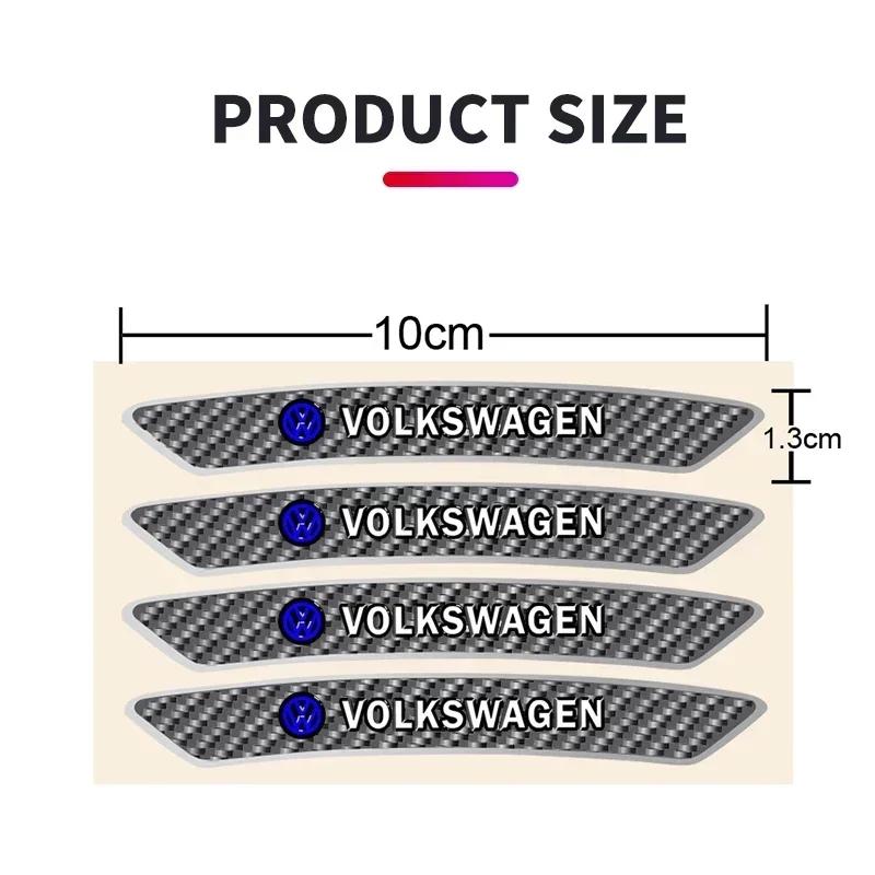 For VW Volkswagen Jetta MK5 Golf 4PCS Carbon Fibre Car Badge Emblem Wheels Rims Stickers Decal For Volkswagen VW Touran Beetle G