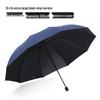 Large Dual-Purpose Sun and Rain Umbrella for 2-3 People, Reinforced Three-Fold Design with Printed Logo