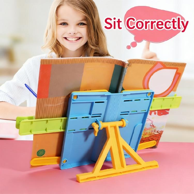 Foldable Plastic Reading Stand Adjustable Textbook Stand Folding Book Rest with Page Clips for Book Tablet Music Scores
