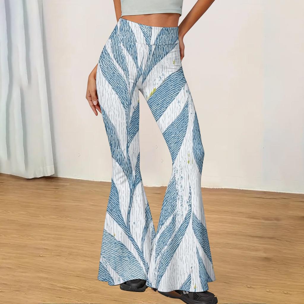 Women's High Waist Flare Yoga Pants - Slim Fit Casual Long Trousers for Daily Wear