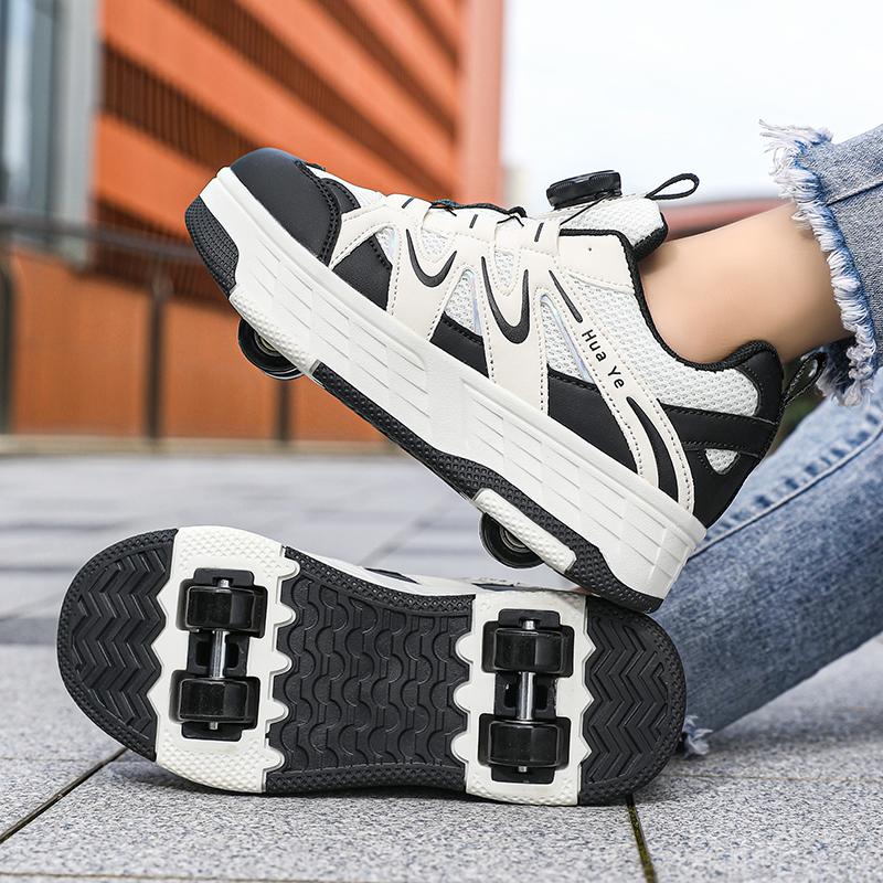 29-40 Boys/Girls' Shoes with Four Wheel Sports Roller Skating Removable Skating Shoes Girl Skate Shoes