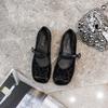 Soft-soled Single Shoes Women's 2025 Summer New Retro Leopard Print Square Head with Mary Jane Shoes Comfortable Flat-soled Ladyshoes