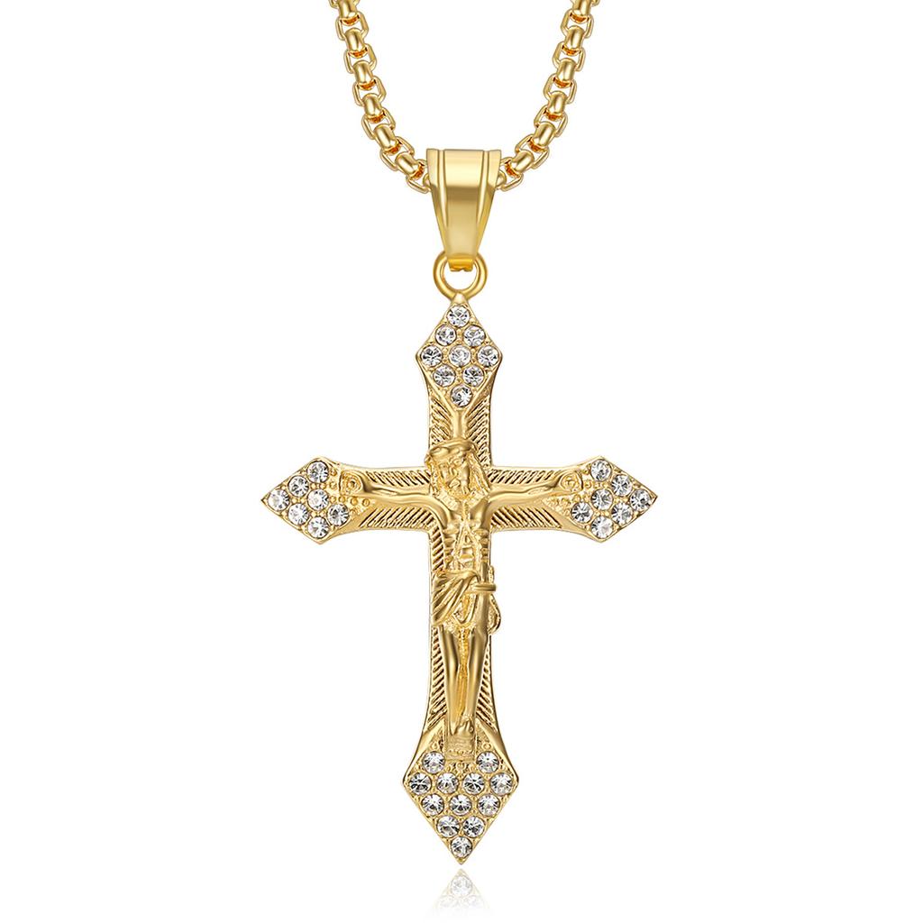 2026 Schmuck Mode Trend Inlay Zirkon Herren Exquisites Geschenk Schmuck Halskette Gold Inlay Diamant YS Kreuz Anhänger Halskette