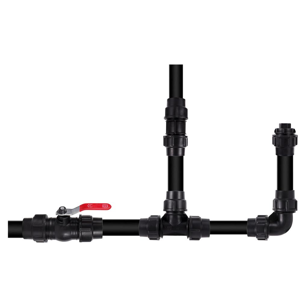 1Pc PVC PE Tube Tap Water Splitter 20/25/32/40/50mm Plastic Quick Valve Joint Agriculture Irrigation Water Pipe Fittings Black