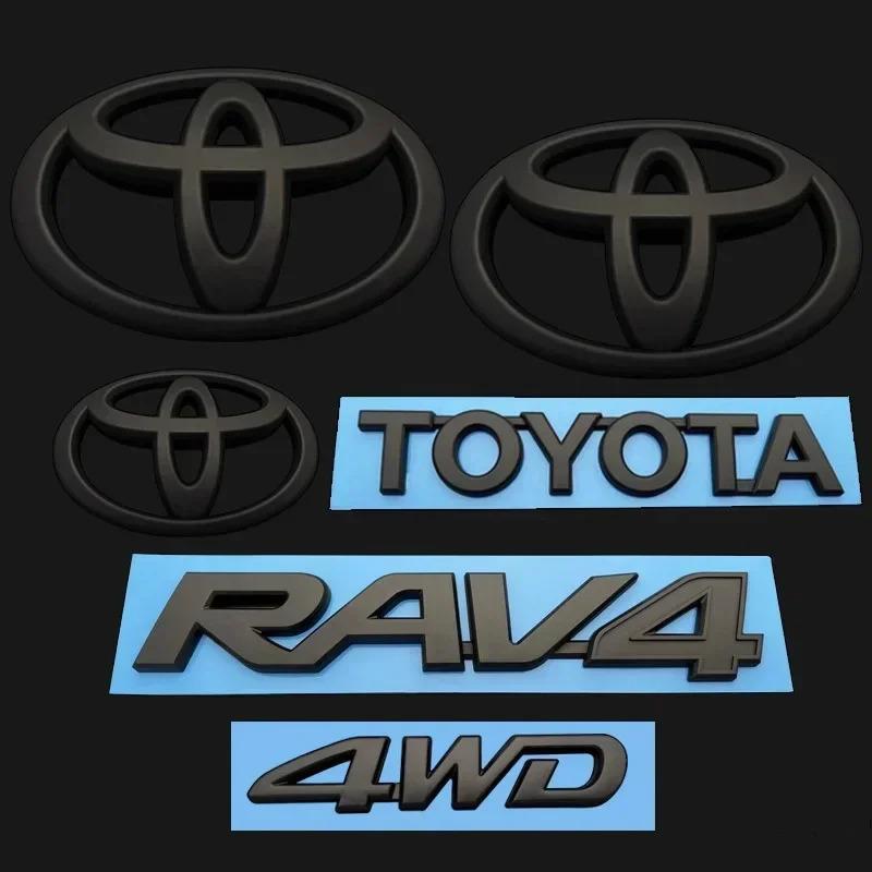 ACH1 3D ABS Car Logo for Toyota RAV4 Rongfang black car logo TOYOTA 4WD decoration in the net logo rear trunk car accessories