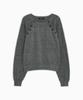 OHESHIO Button Detail Raglan Knit, Gray