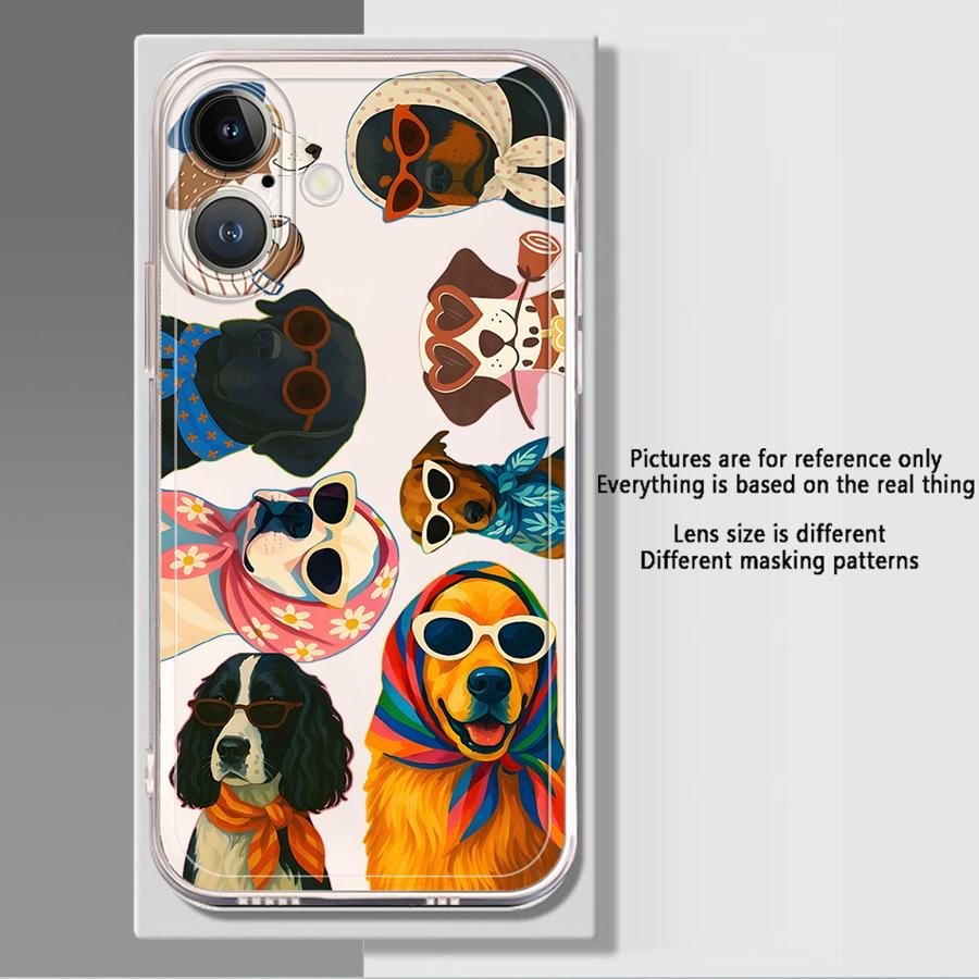 Cartoon Dog Soft Phone Cover Case for iPhone 17 Pro Max XS Max 14 Plus 13 Pro 7 8 Air 16 11 XR 12 Mini 15