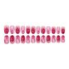 24 Stück Kurze Press-On-Nägel mit Herz- und Flammen-Designs Acryl-Fingernägel für Damen und Mädchen Einfach anzubringen und zu entfernen