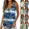 Damskie swobodne topy do noszenia z legginsami Bezrękawnik na lato z nadrukiem w serek z dekoltem w serek dla kobiet