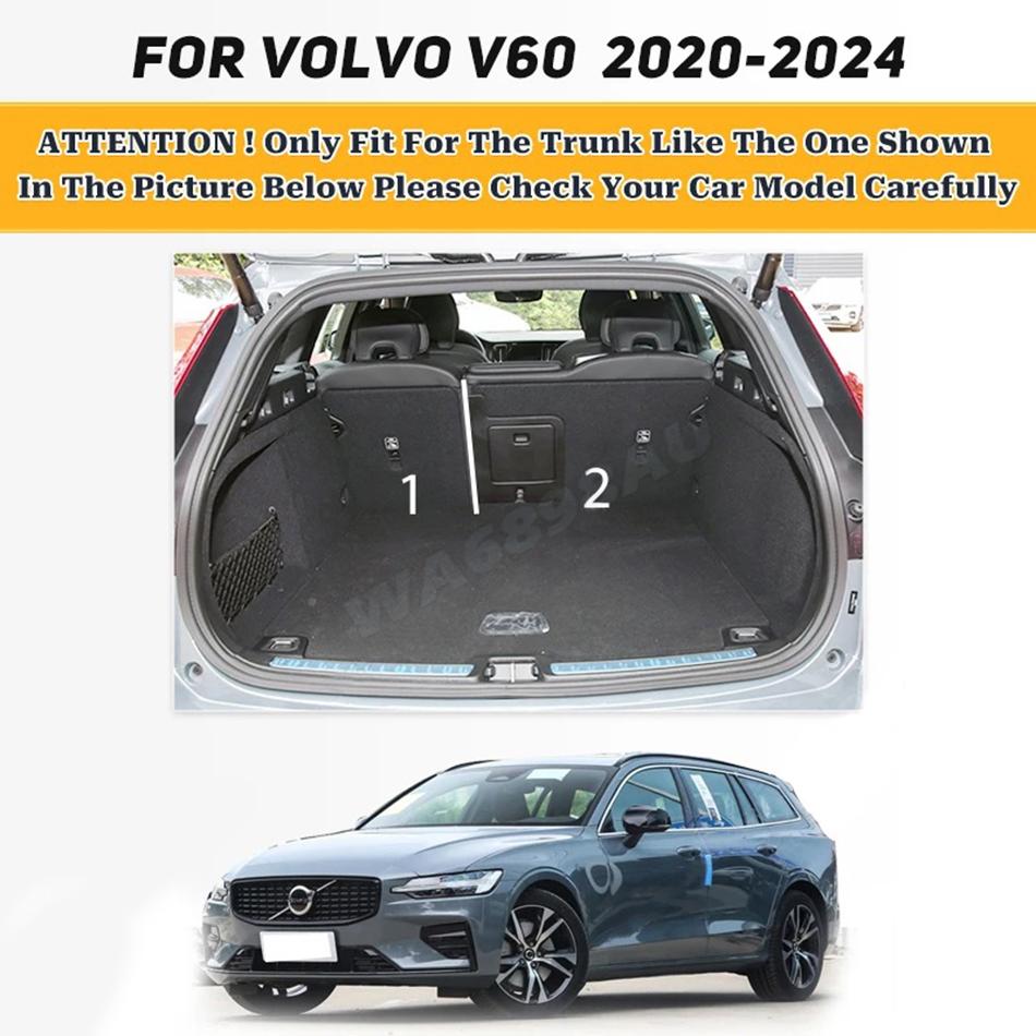 High quality Leather Car Trunk Mat For VOLVO V60 2020 2025 2025 2025 2025 Anti Dirty Durable Leather Carpet Protective pad