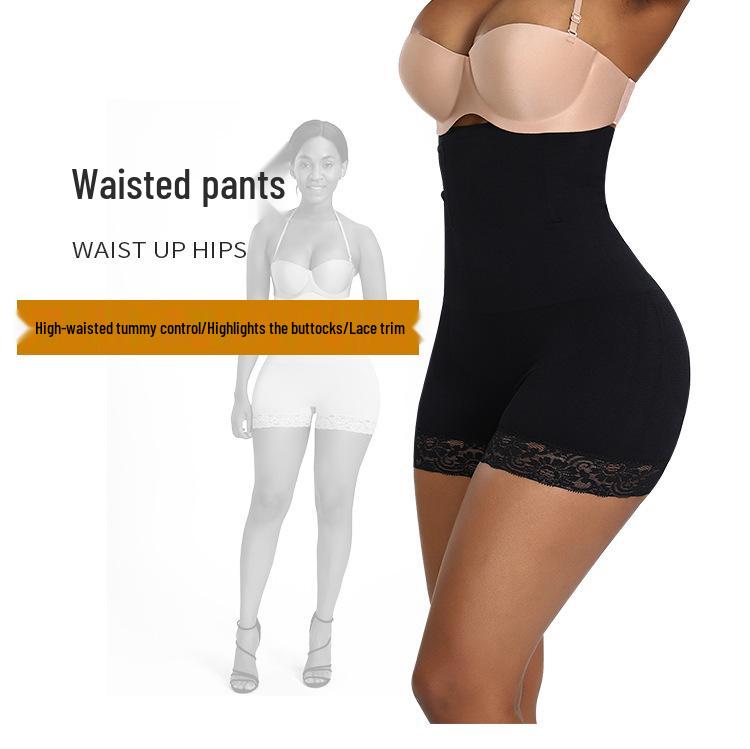 Übergröße High Waist Bauchkontrolle Spitzenformende Hose für Damen