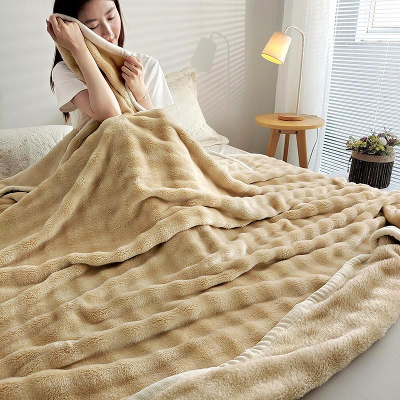 Thick Fleece Blanket Winter Office Nap Cozy Throw Soft Warm Bed 100x150cm To 200x230cm
