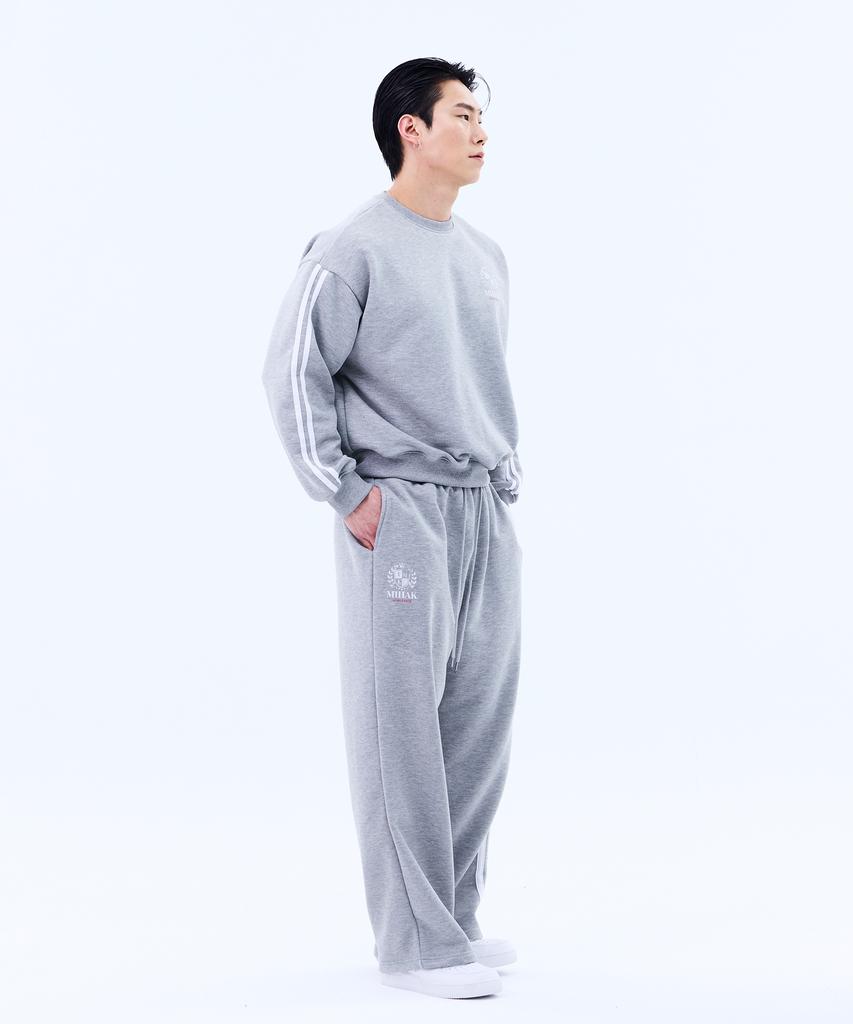 Mihag Ivy League Track Line Sweatshirt (Gray)