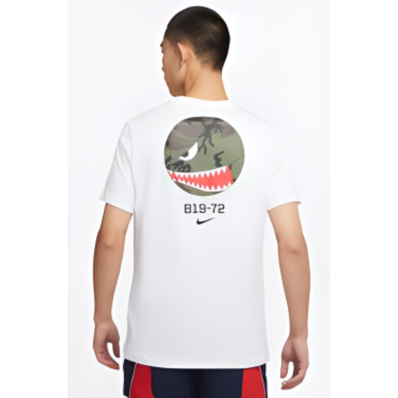 Nike Cartoon Devil Camo Print Casual Crew Neck Short Sleeve T-Shirt Men Tops White DV2072-100