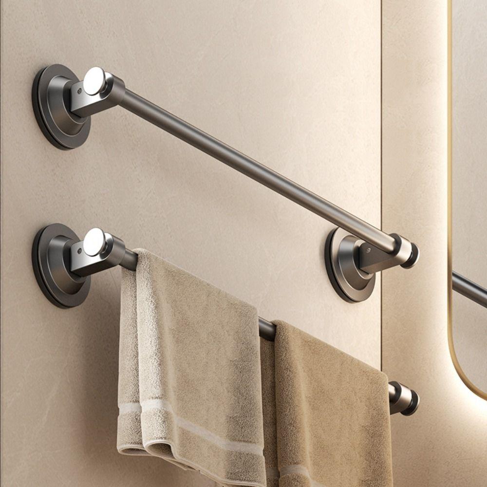 Wall Mounted Strong Suction Cup Towel Rack No Punching Towel Pole Multifunctional Single Pole