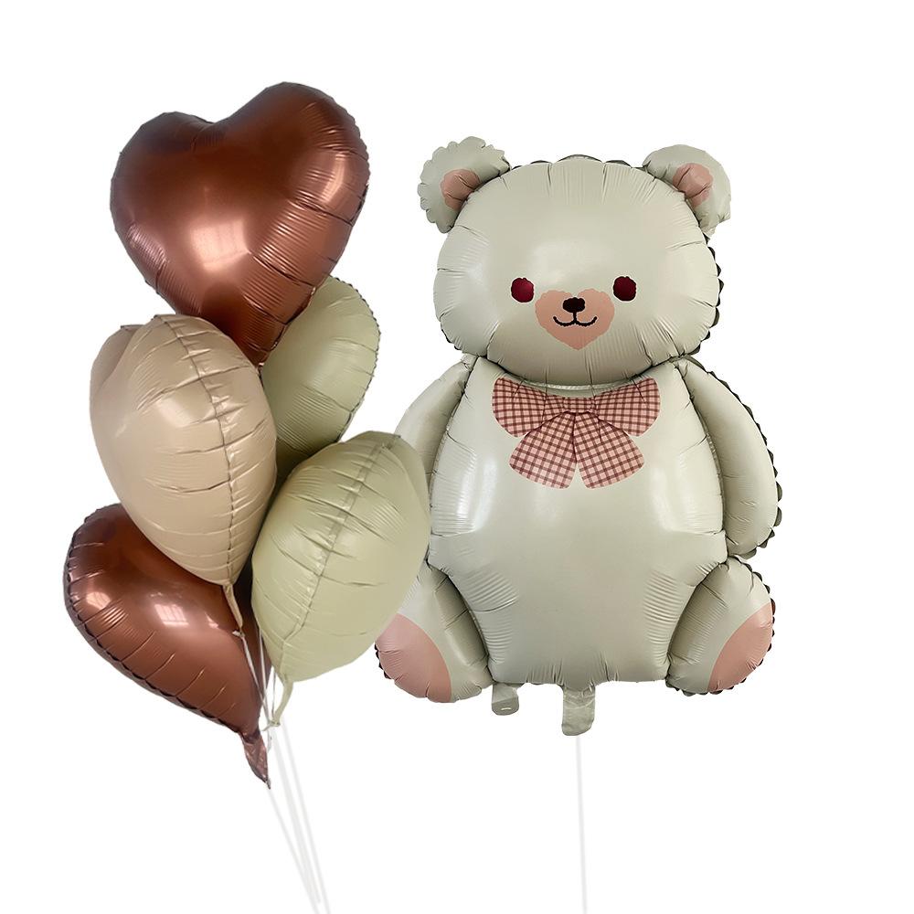 Matte Bear Aluminum Film Balloon Set Love Digital Children'S Birthday Party Decoration Decoration Bear Birthday Party