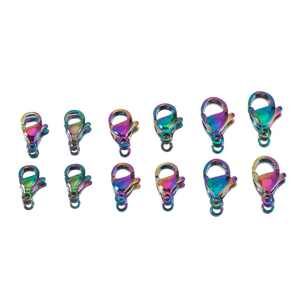 20pcs 100pcs 9-15mm Multi Color Lobster Clasps Stainless Steel Claw Chain Connectors for Bracelets Necklaces DIY Jewelry Making