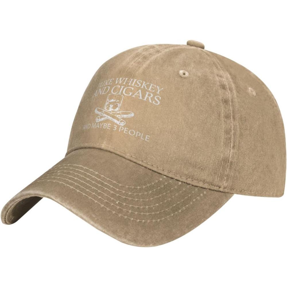 Funny Hat I Like Whiskey and Cigars and Maybe 3 People Hat Men Dad Hat Vintage Caps