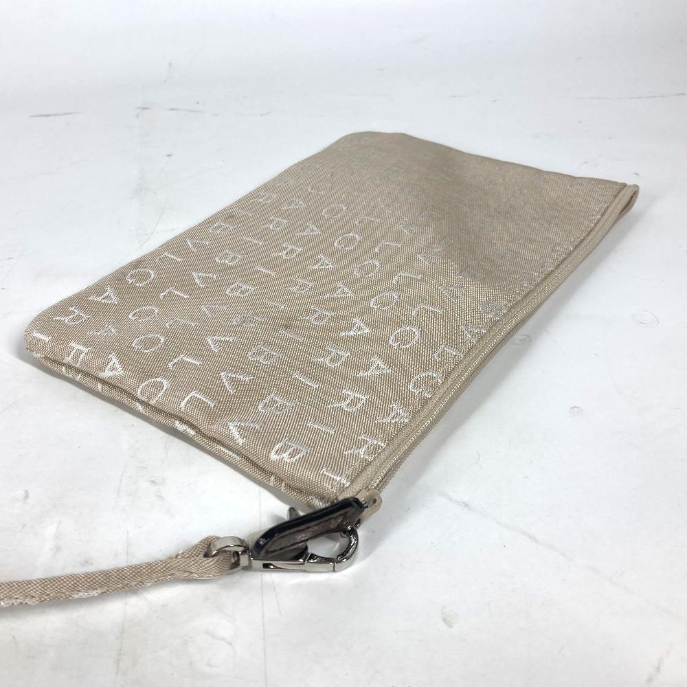 BVLGARI Bag Shoulder Bag Logo mania With porch Tote Bag Canvas/Leather Beige