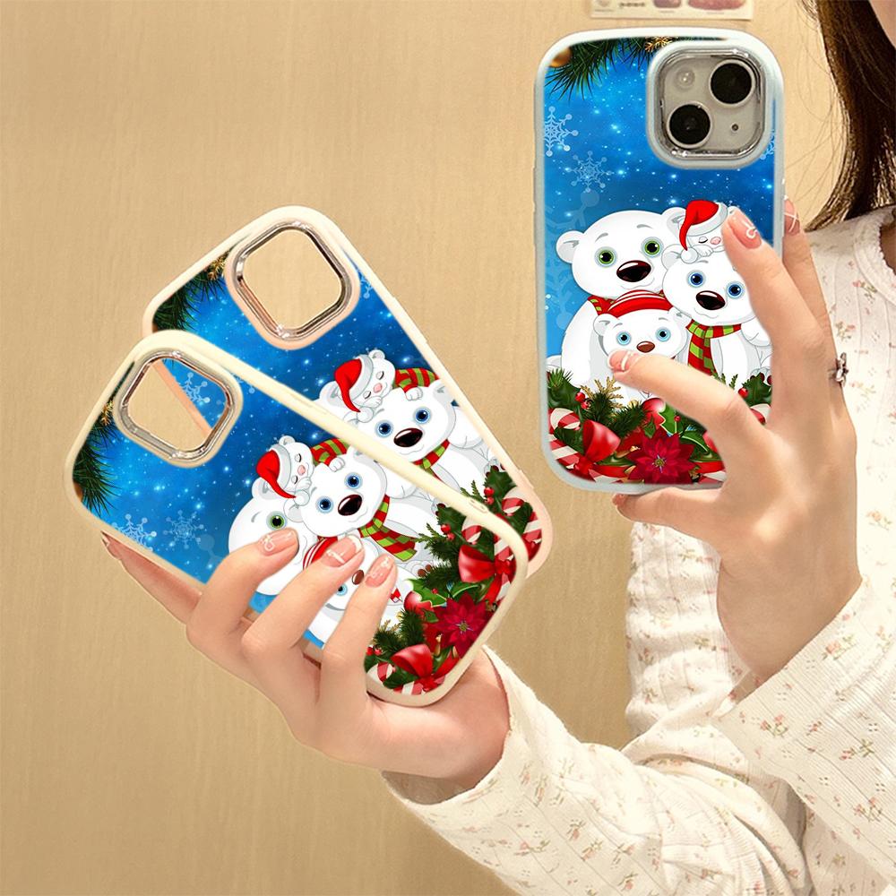

Для iPhone 13 14 15 Pro Max Samsung Galaxy A14 A15 A24 Xiaomi 13T Redmi 12C Мягкий пухлый чехол для телефона A6 С Рождеством Медведь Олень ТПУ Силиконовый чехол