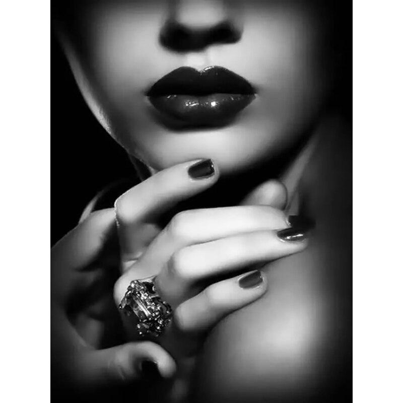 

Полный круглый алмаз вышивка белый и черный 5D DIY алмазная живопись женщина вышивка крестиком горный хрусталь мозаика искусство домашний декор Full Round 40x50CM