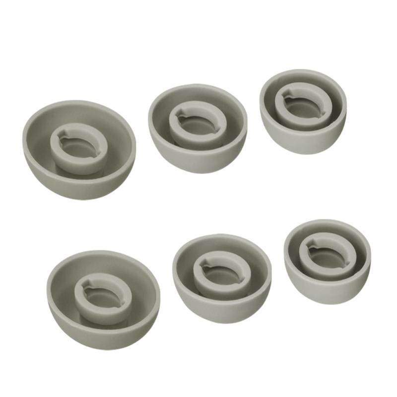 

Silicone Ear Tips Ear Plugs Earbuds Covers for In ear Earphones Enhances Comfort and Stability 6pcs Set серый