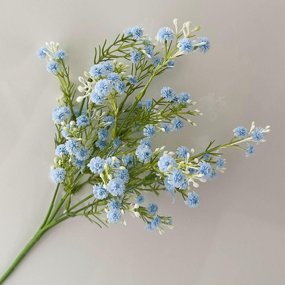Artificial Gypsophila Baby Breath Flowers, Soft Plastic Realistic Fake Floral Design, For Home Wedding Bouquet & Photo Props