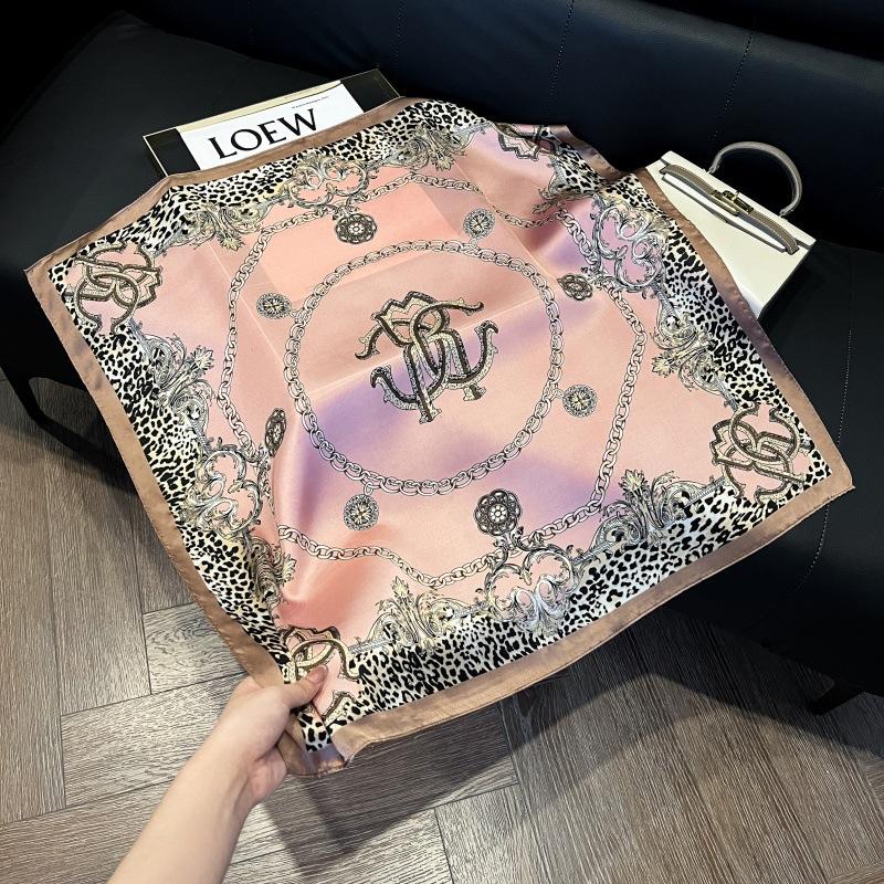Silk scarf 71 * 71 imitation silk square scarf Korean atmosphere neck silk scarf flower pattern flower polka dot scarf