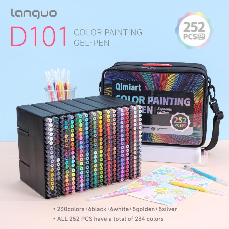 Languo 216 Colori Penna Manuale Multicolore 1,0 mm Colore Morandi Set di Penne Gel e Pennarelli Cancelleria Ufficio Forniture Scolastiche