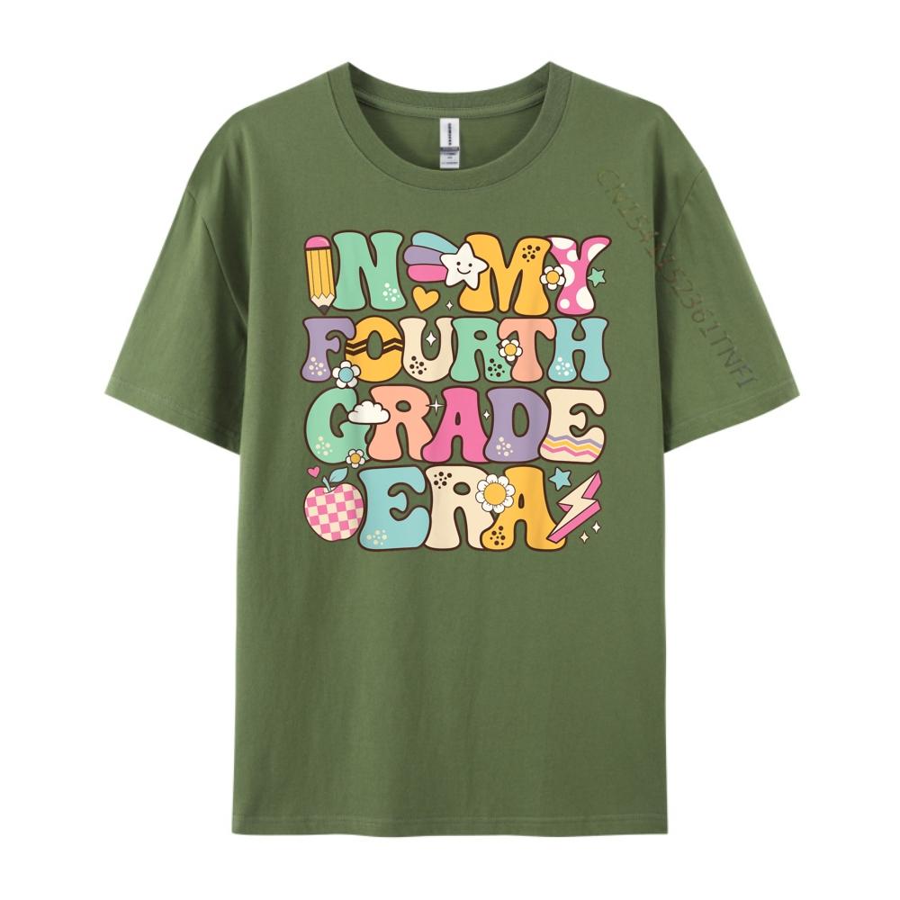 In My Fourth Grade Era Girl Back To School 4th Grade Teacher XS Graphic T Shirts Luxury Brand Creative