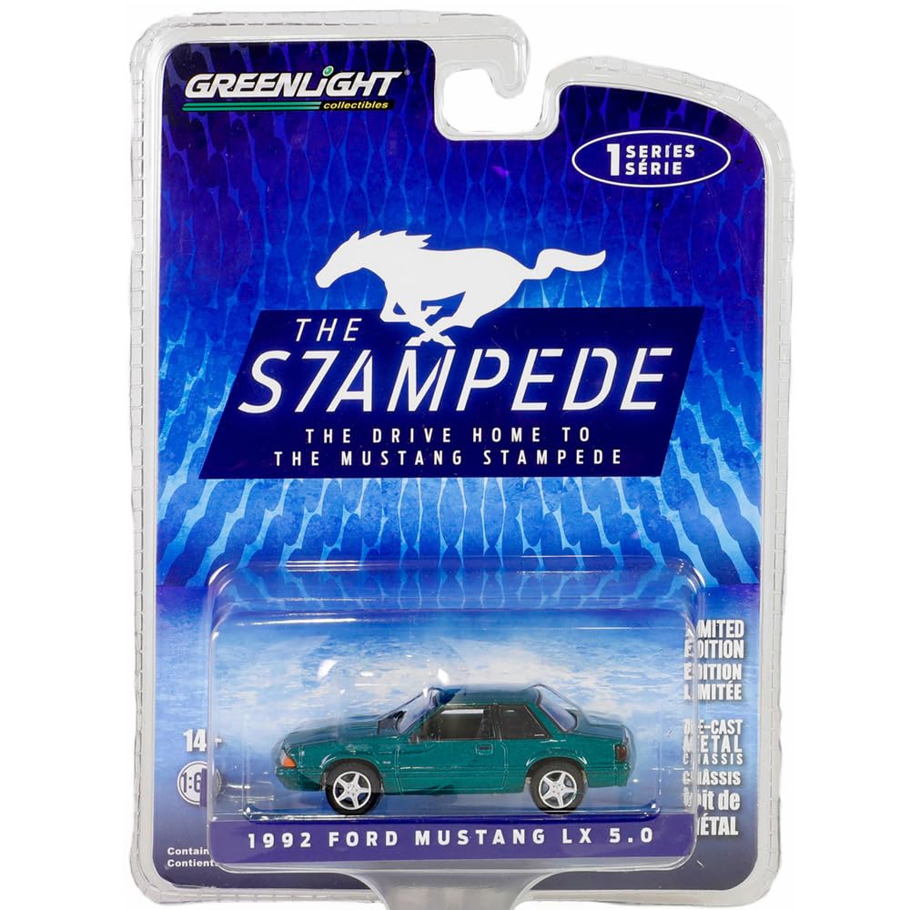 GREENLIGHT scale Mustang Stampede Series 1 1992 Ford Mustang LX 1/64 5.0 13340-C [Used] чёрный