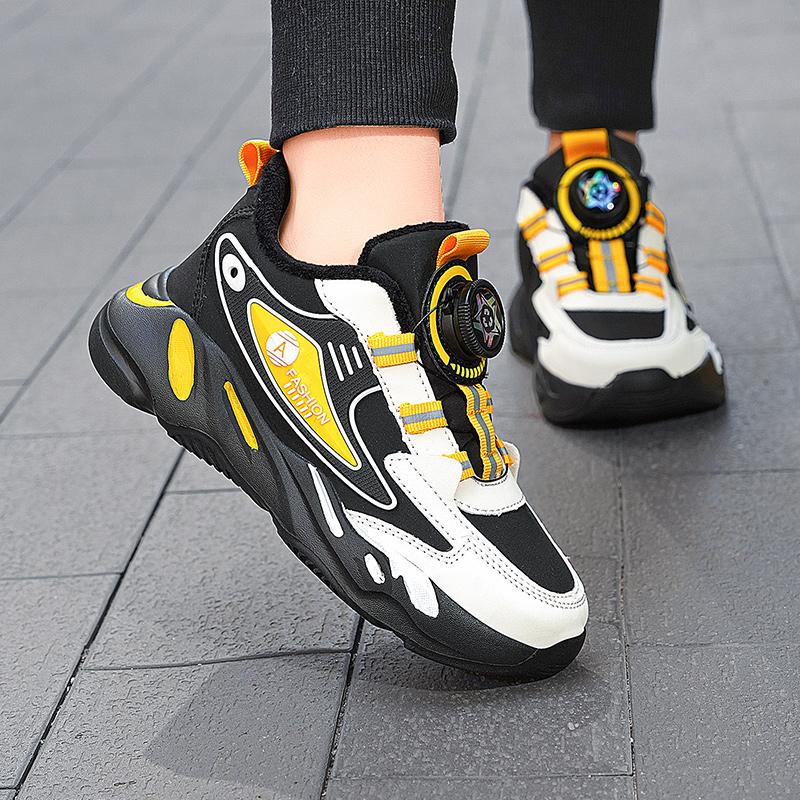 Осенне-зимние детские зимние ботинки короткие плюшевые теплые нескользящие износостойкие — фото 9