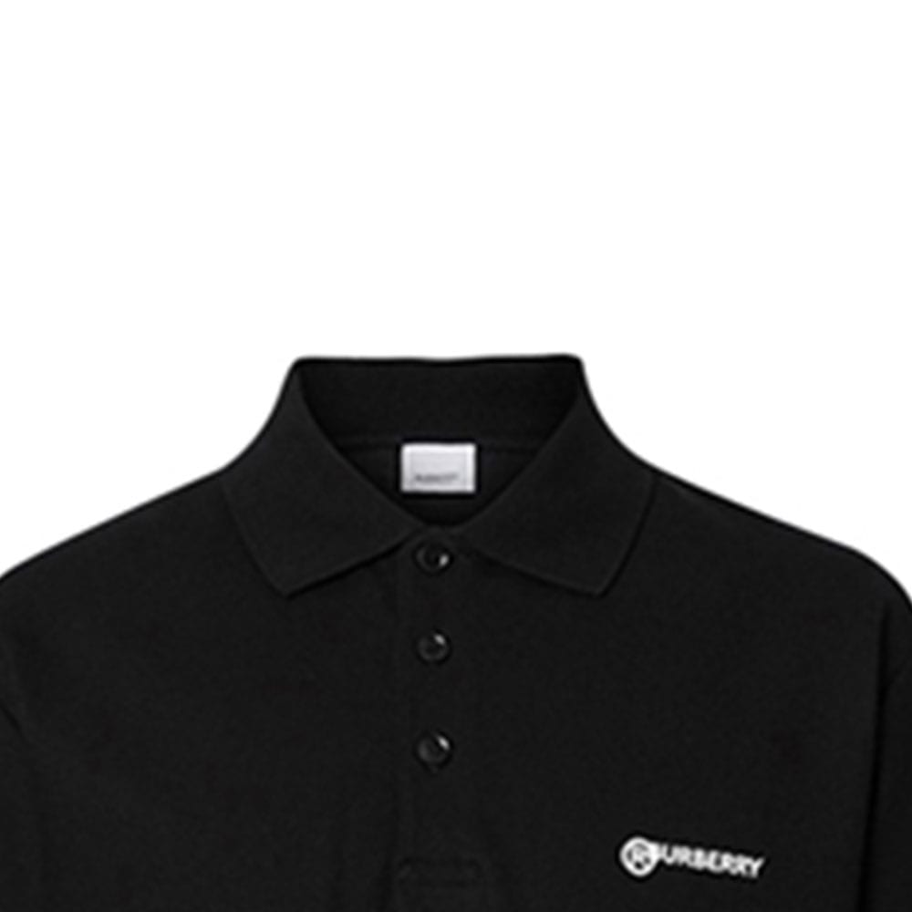Burberry Polo Shirts Men's Black Polo Collar Moderate Straight Fit 80257521
