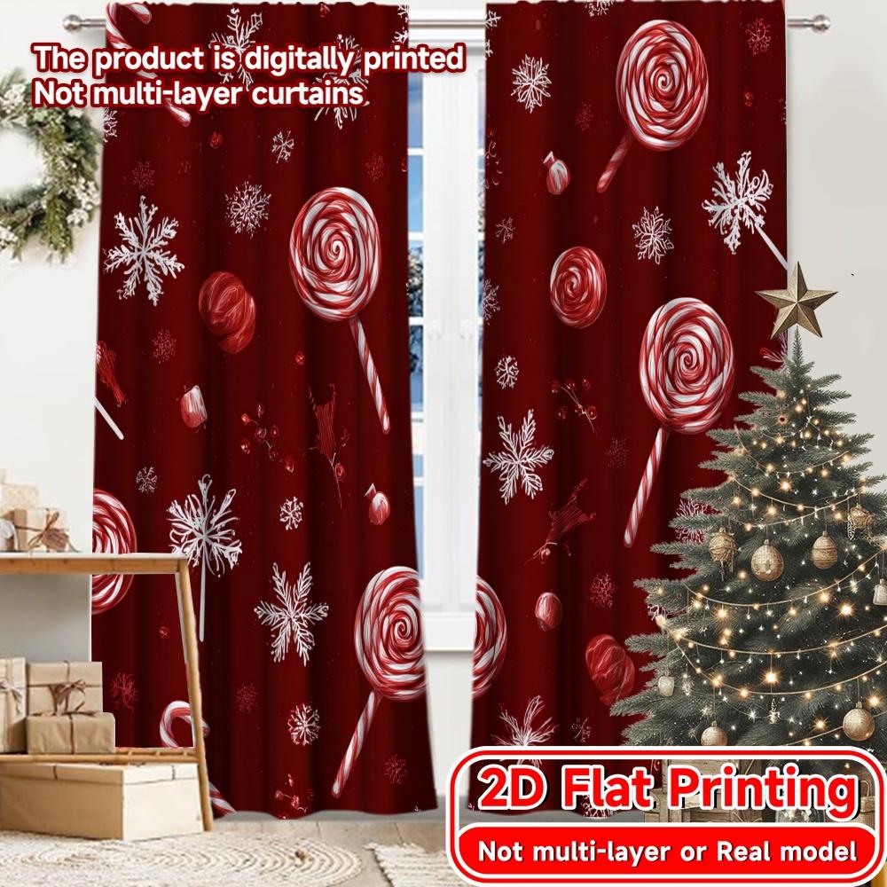 

Contemporary Flat Printing Candy Wonderland Modern Curtains Versatile Polyester Decorations Outdoor Use Set Of 2 Made W100*H70(CM)-Grommet top&1PCS