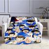 Coperte del cartone animato Captain Tsubasa coperta da picnic Coperte calde in flanella Morbida e confortevole fodere per letto Regalo di compleanno