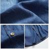 Camicia di jeans a maniche corte da uomo taglie forti con tasche - Stile casual da lavoro