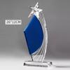 Customized Pentagram Crystal Trophy, Excellent Staff Annual Meeting Awards, Home Decoration, Blue Transparent Crystal Medal, 1Pc