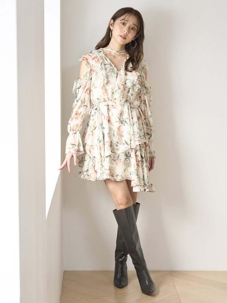 Sustaina Print Frill Mini Dress SWFO251069MIX0