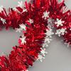 Soft Material Holiday Embellishment 78 Inch Red Christmas Tinsel Garland, Shiny Metallic Foil Twist Garland Annual Party Decorative Strips with