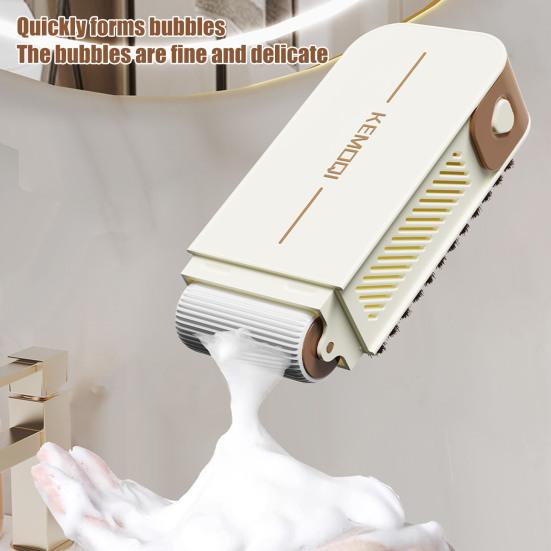 2-in 1 Rolling Soap Box with Brush Multifunctional Soap Foaming Box for Laundry Portable Soap Scrubbing Dispenser for Home Bathroom Kitchen Travel