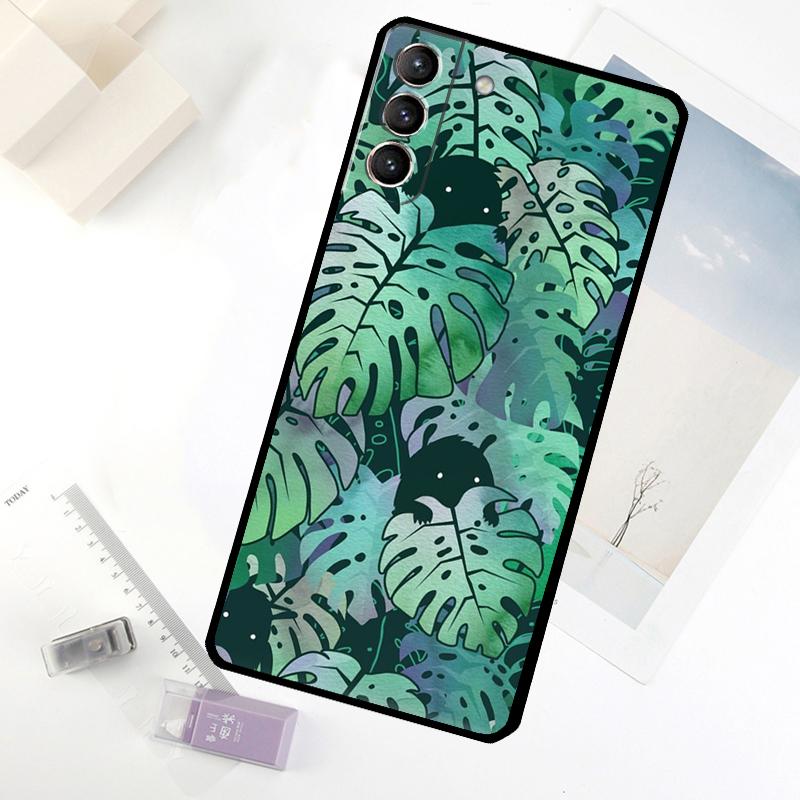Leaves Monstera Green Phone Case For Samsung Galaxy S20 FE S21 S22 S23 S24 S25 S26 Ultra S10 S25 Plus S25 FE Cover