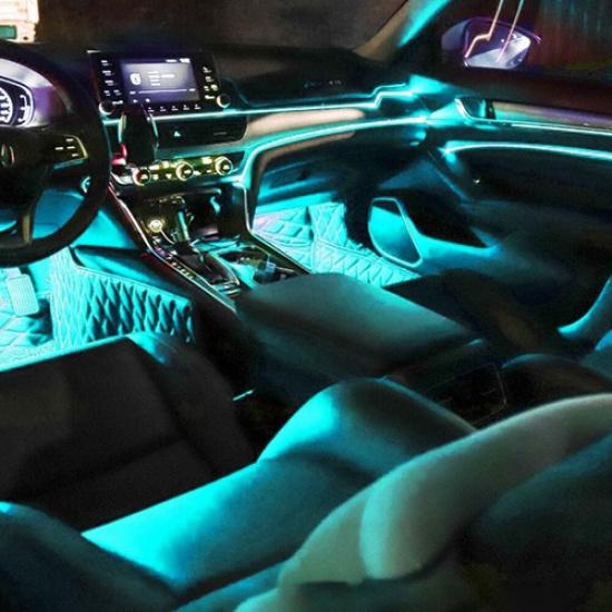 Transparent Green LED Car Decor Atmosphere Wire Strip Light Lamp Accessories
