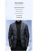 Men's Winter Suit-Style White Duck Down Jacket with Detachable Scarf, 90% Down Filled for Cold Protection and Warmth.