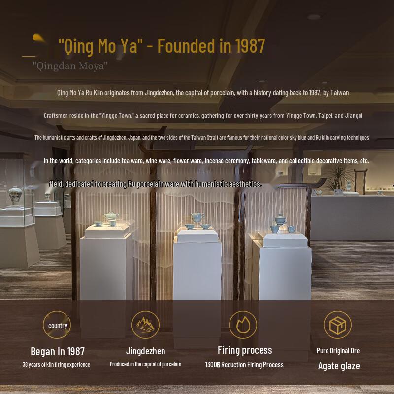 Qing Dan Mo Ya Jingdezhen Ruyao Celadon Tea Collection