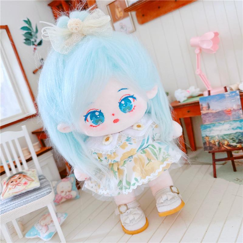 20cm Cotton Doll Blue Hair Baby Friends Idol Star Dolls Cute Stuffed Plush Toys Doll Plushies Toys Fans Collection Gifts