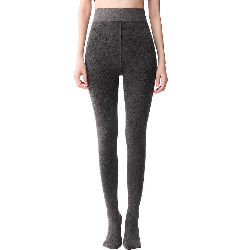 Women's Thick Velvety Black Pantyhose - Anti-Snag, Single-Layer Bare Leg Effect for Spring & Autumn.
