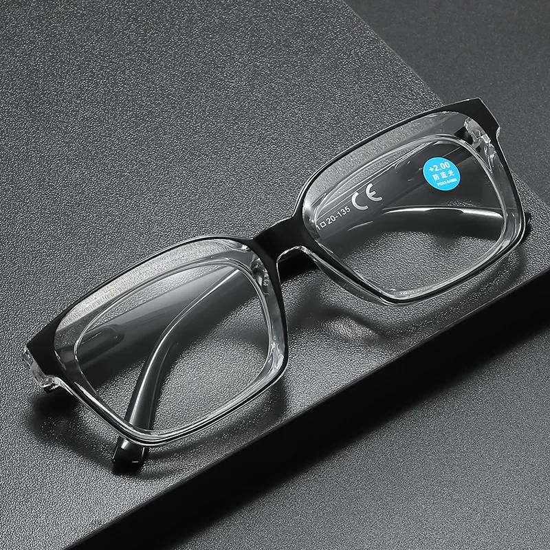 New Retro Large Frame Presbyopia Glasses Spring Leg Men and Women Anti-blue Light HD Reading Glasses Eye Protection