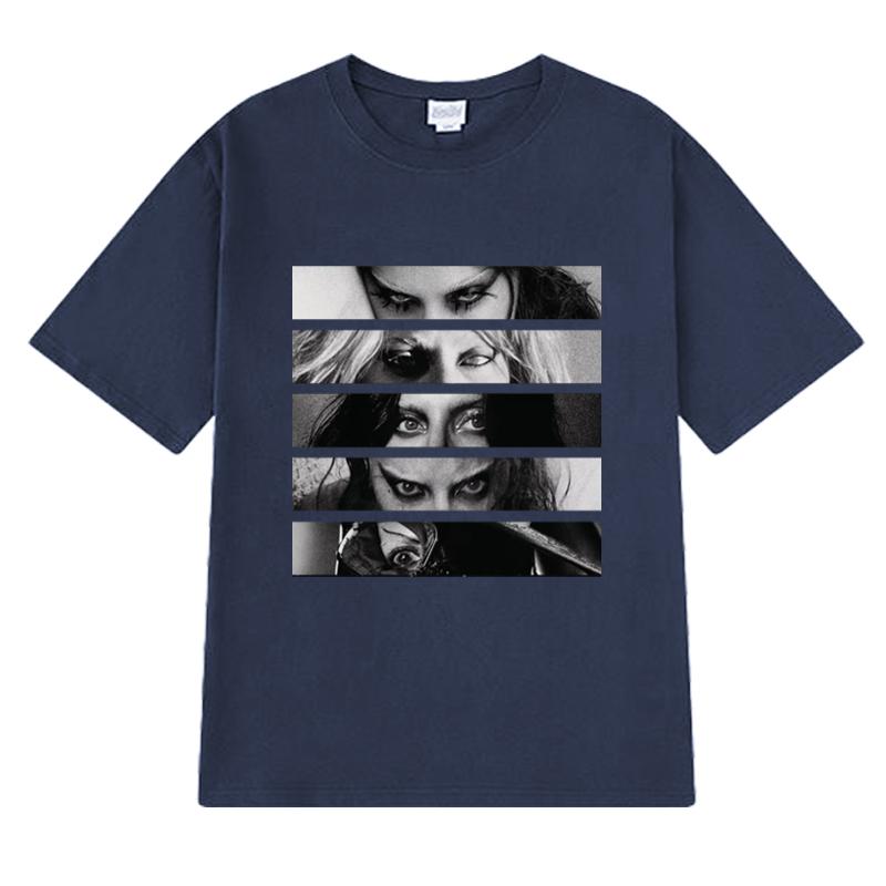 Hot Sale Lady Gaga 90s music Graphic T Shirt Unisex gothic Oversized short sleeve T-shirts Men Women black 100% Cotton clothing