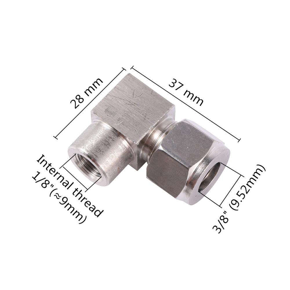 1/8" Female Thread Elbow 304 Stainless Steel Fit 9.52mm OD Tube Coupler Adapter Connector Compression Fitting For Tubing 1 Pc