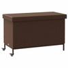 VidaXL Garden Storage Box and Wheels Brown Woven Resin, Outdoor Storage Box, Cushion Storage 4103827